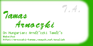 tamas arnoczki business card